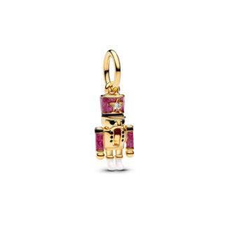 Pandora Nutcracker 14K Gold-Plated CZ Enamel Dangle Charm