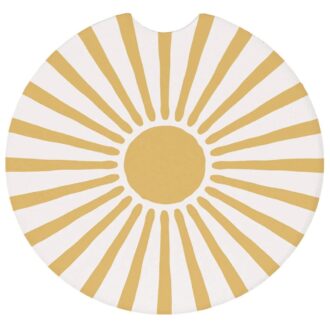 Yellow Sunshine Ceramic Car Cup Holder Coaster