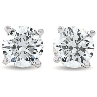 Pre-Owned 2.00ctw Round Diamond 4-Prong Studs 14K White Gold