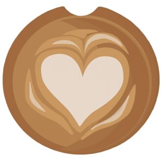 Latte Love Ceramic Car Coaster