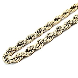 4mm Yellow Stainless Steel Rope Chain, 24 Inch
