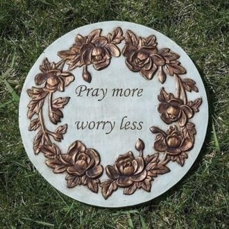 9" Inspirational Garden Stone - Pray More, Worry Less