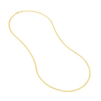 14k Yellow Gold 3.1mm Curb Chain Necklace, 24 Inch