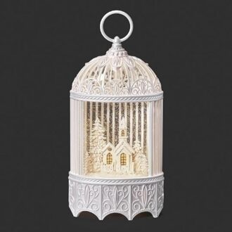 11.5in Lighted Swirl Birdcage Lantern