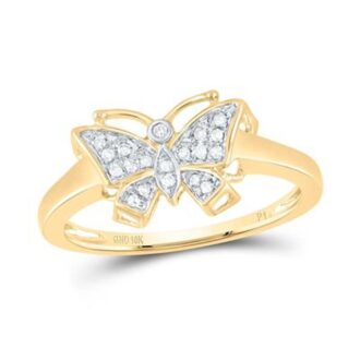 Diamond Butterfly Ring in 10K Yellow Gold (0.05 CTW)