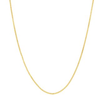 14K Yellow Gold 18" Box Chain, 0.83mm, Spring Ring Clasp