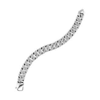 Cubic Zirconia Link Bracelet, 13mm, 8.5 Inch