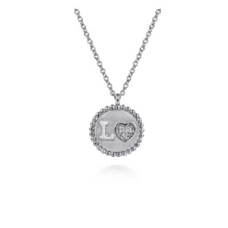 Gabriel Bujukan "Love" Medallion Pendant in Sterling Silver 17.5"