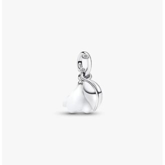 Pandora Snowdrop Flower White Murano Glass Dangle Charm