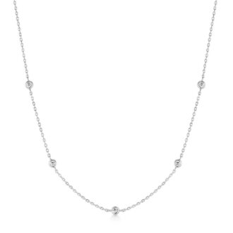 Ania Haie Sterling Silver Bezel-Set CZ Station Necklace