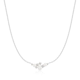 Ania Haie Sterling Silver Pearl & CZ Cluster Necklace