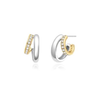 Ania Haie Two-Tone Double Huggie Hoop Earrings