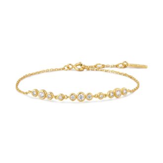 Ania Haie Bezel-Set CZ Trio Cluster Gold-Plated Bracelet