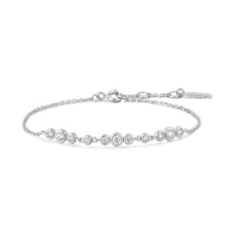 Ania Haie Sterling Silver Bezel CZ Trio Station Bracelet