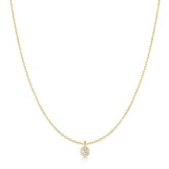 Ania Haie Yellow Gold Plate Bezel CZ Solitaire Necklace