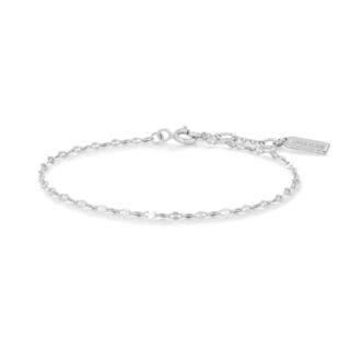 Ania Haie Silver Textured Fancy Link Chain Bracelet