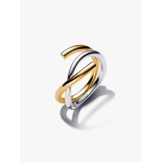 Pandora Organic Sterling Silver & 14K Gold Plated Ring