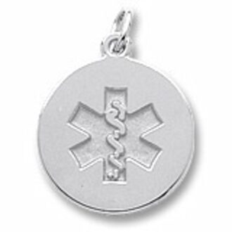 Sterling Silver Medical Symbol Charm with 20" Rope Chain