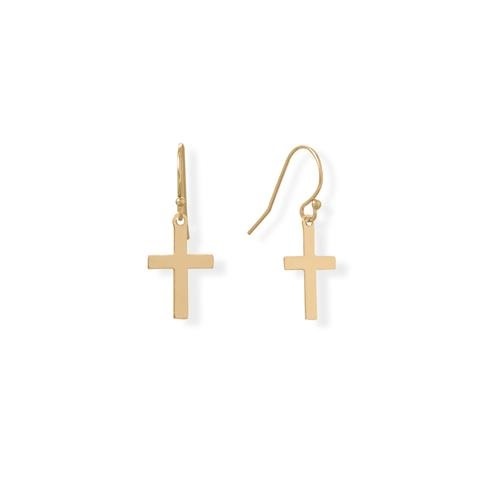 Cross Dangle Earrings in 14k Gold-Filled Sterling Silver