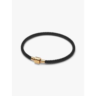 Pandora Black Fabric Bracelet with Gold-Plated Clasp