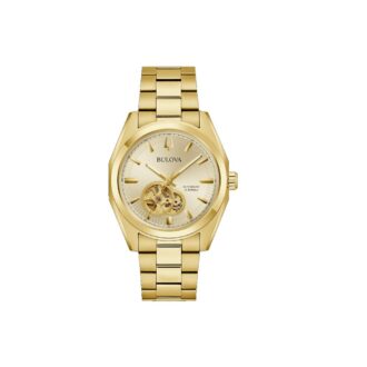Bulova Men's Surveyor Gold-Tone Dress Watch with Gold Dial