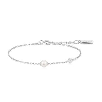 Ania Haie Silver Pearl & Bezel CZ Sparkle Bracelet