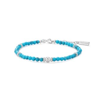Ania Haie Silver Lab-Created Turquoise Bead Station Bracelet