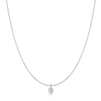 Ania Haie Silver Bezel-Set CZ Solitaire Drop Pendant