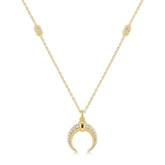Ania Haie Reversible Horn Drop Pendant in Yellow Gold Plate