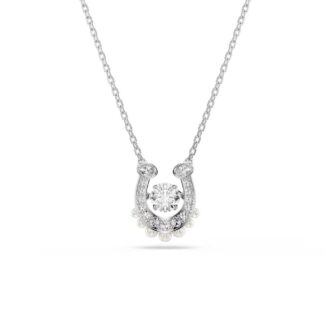 Swarovski Symbolica Horseshoe Pendant, Blue Crystal & Pearl