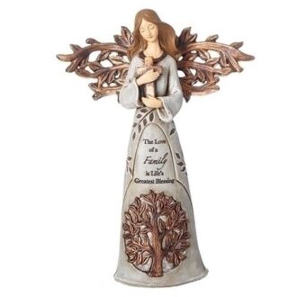 9-Inch Tree of Life Angel Figurine with Cross