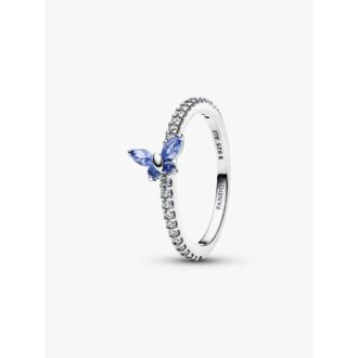 Pandora Sparkling Blue Butterfly Sterling Silver Ring