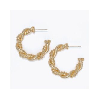 Yellow Twisted Rope Hoop Earrings