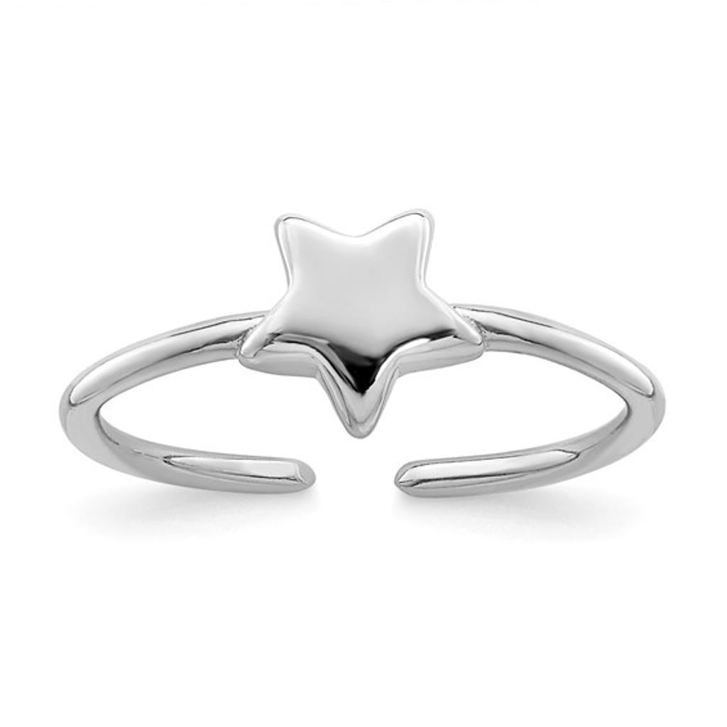 Polished Sterling Silver Star Toe Ring