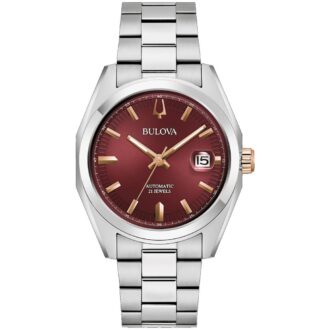 Bulova Surveyor Men's Automatic Watch with Burgundy Dial