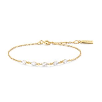 Ania Haie Yellow Gold-Plated Marquise 5-Stone Bracelet