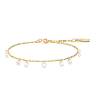 Ania Haie Droplet CZ Station Bracelet in Yellow Gold Plate