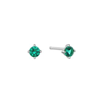 Ania Haie Green Stone Stud Earrings in Sterling Silver