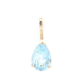 Pre-Owned 14K Yellow Gold Fancy Pear Blue Topaz Pendant
