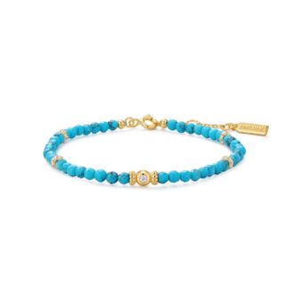 Ania Haie Gold-Plated Lab-Created Turquoise Station Bracelet