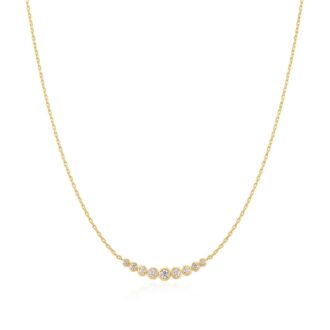 Ania Haie Graduated Bezel CZ Bar Necklace in Gold Plate