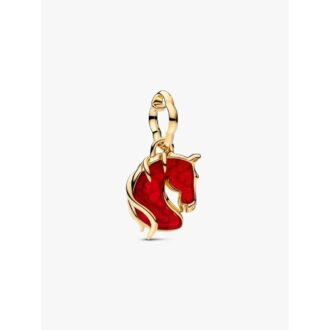 Pandora 14K Gold-Plated Horse & Red Murano Dangle Charm