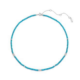Ania Haie Silver Lab Turquoise Bead Station Necklace