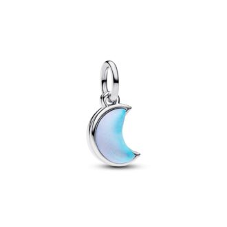 Pandora Sterling Silver Moon Iridescent Double Dangle Charm