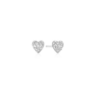 Ania Haie Sterling Silver Pavé Heart Stud Earrings