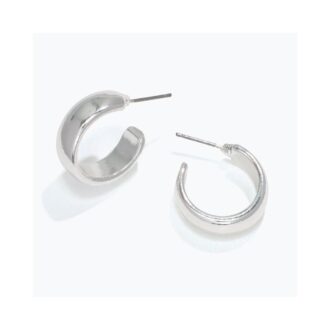 Polished Silver Hoop Earrings