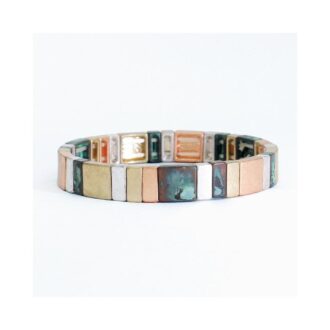 Patina Multi-Tone Pattern Stretch Bracelet