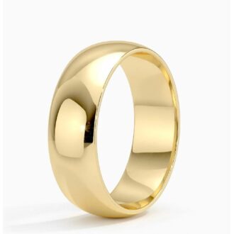 Men's 8mm Polished 10K Yellow Gold Comfort-Fit Wedding Band