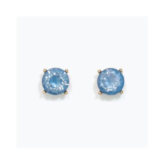 Yellow & Azure Blue Crystal Stud Earrings