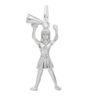 Cheerleader Charm in Sterling Silver by Rembrandt Charms